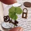 Real Four Leaf Clover Good Luck Pocket Token, Preserved, 1.25”