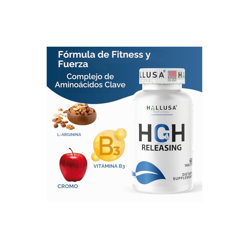 Hallusa Natural- “— Complejo HGH — 60 comprimidos Músculo, Fórmula
