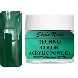 SHEBA NAILS Satin Color ACRYLIC Powder Collection - 1 oz. - SATIN GREEN