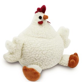 SANFERGE Cute Decorative Door Stopper for Home and Office Floor Door Stops, Fabric Animal Weighted Heavy Wall Protectors, White Chicken