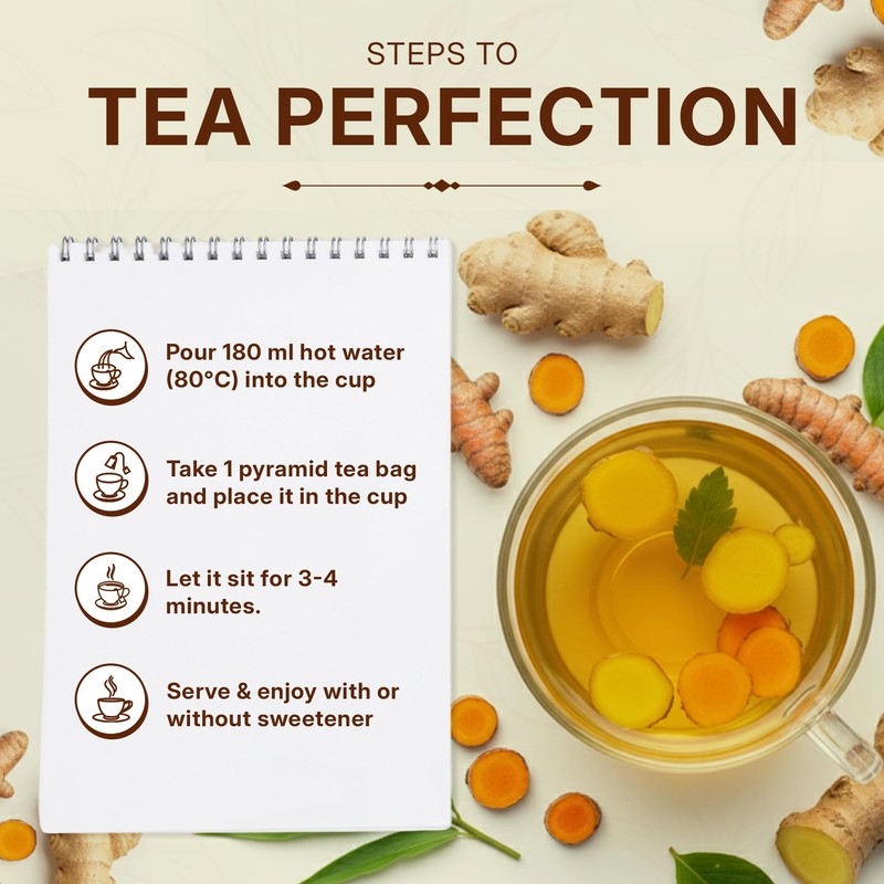Tealeaf & Co. Turmeric Ginger Herbal Tea - Organic Ginger
