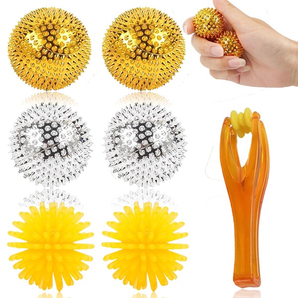 Pack of 7 Including 2 Golden Massage Balls, 2 Silver