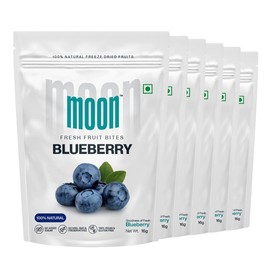 Moon Freeze-Dried Blueberry 16g | Crispy & Natural Indian Blueberry Snack | No Sugar, No Preservatives | Healthy & Vegan | On-the-Go Superfood from Premium Freeze-Dried Fruits (Pack Of 06)