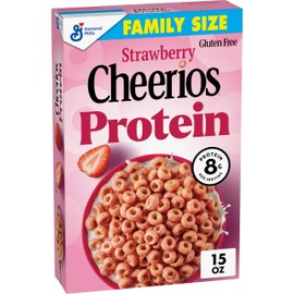 Cheerios Protein Cereal, Strawberry, 8g Protein, Family Size, 15 oz