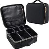 Joligrace Makeup Bag Cosmetic Case Vanity Travel Beauty Box Make Up Train Case Hairdressing Tools Organiser with Adjustable Compartment Oxford Fabric, Black