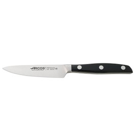 ARCOS Cuchillo Pelar Forjado Acero Inoxidable. Cuchillo Cocina Afilado para Pelar Frutas y Verduras. Mango Ergonómico Polioximetileno y Hoja 100mm. Serie Manhattan. Color Negro.