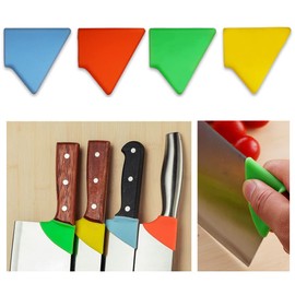 TorSor 4 Pack Meat Cleaver Finger Grips Non Slip Silicone Sleeve Elastic Protective Cover Kitchen Knives Back Protector for Nakiri Knife Meat Cleaver Knife Butcher Knife Japan Knives