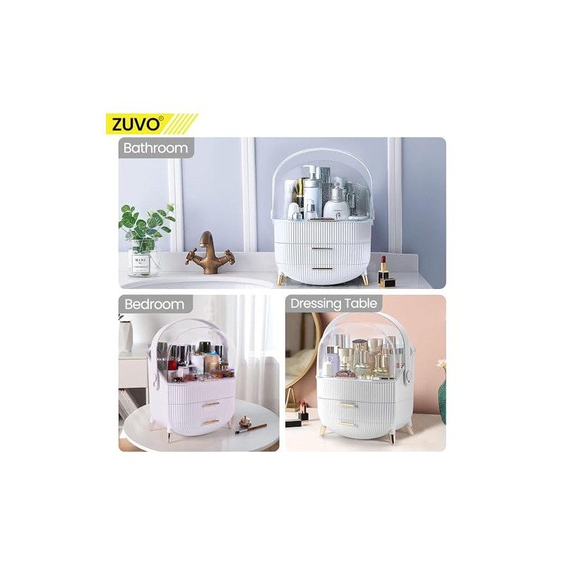 Zuvo Makeup Organiser with 2 Large Drawers, Skincare and Cosmetic