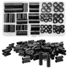 Pack of 80 round spacers, plastic, spacer sleeves, M6, M8,