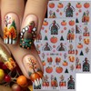 2 Sheets Fall Nail Stickers for Nail Art 5D Self-Adhesive