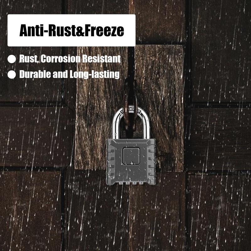 Diyife Heavy Duty Combination Padlocks Outdoor, [Weatherproof] 52mm Large 4