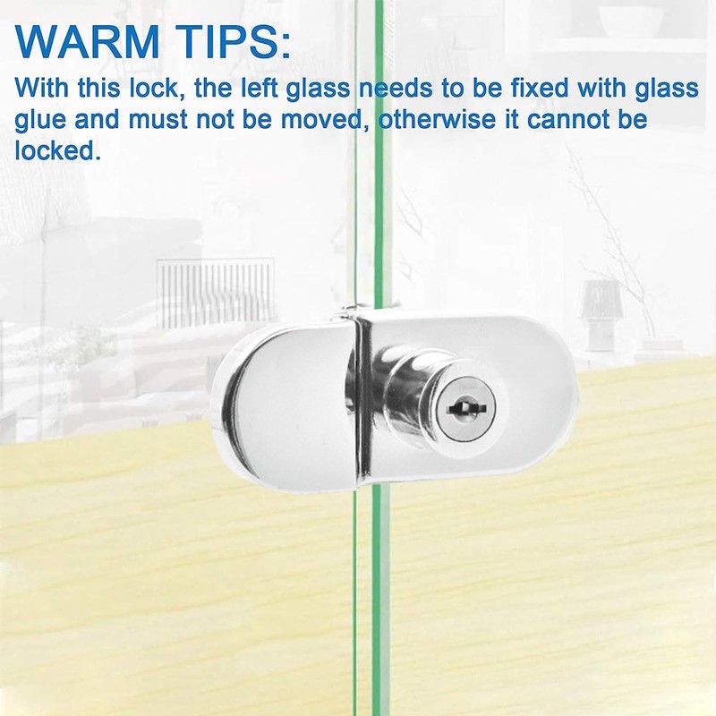 INCREWAY 2pcs Showcase Lock, Zinc Alloy Drill Glass Door Lock