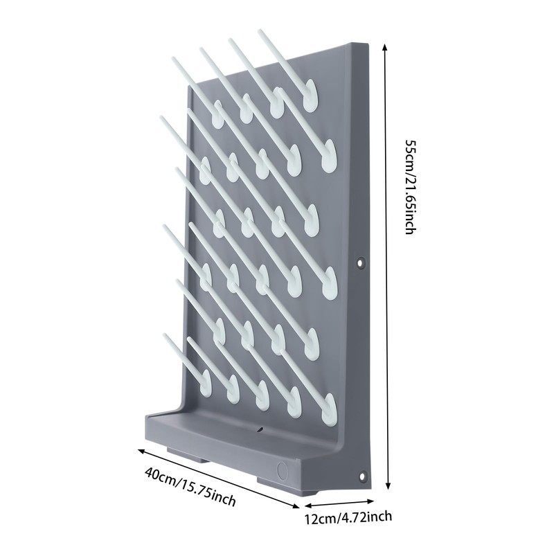 Kaibrite 2Pcs 27pegs Plastic Wall Mounted Laboratory Draining Rack with