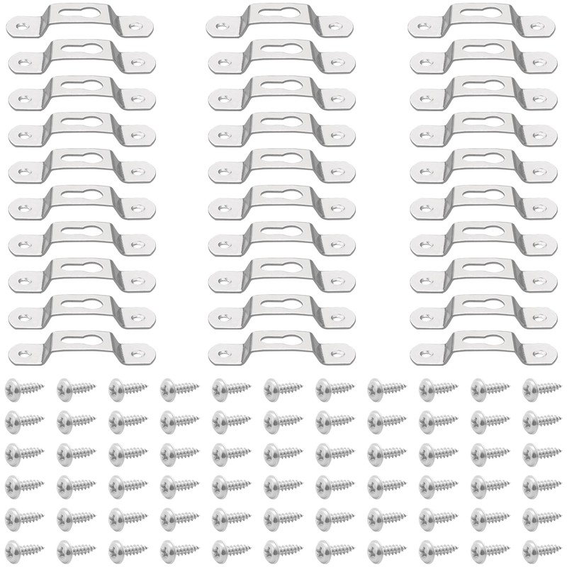 30 PCS Picture Hanging Plate,Keyhole Hangers with Screws,Pegs for Photo