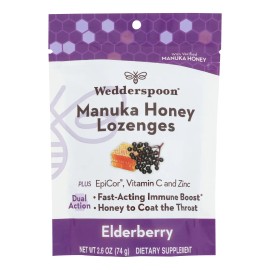 UD_Wedderspoon Organic Raw 100% Natural Honey Loz Manuka Elderberry Case of 6-2.6 Oz Certified Halal