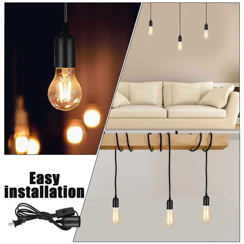 Hanging Pendant Light Cord -16Ft Light Bulb Socket with Cord