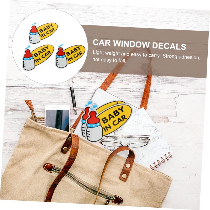 SUPVOX 3pcs Safety Car Sign Reflective Warning Sticker Car Tail