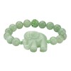 PalmBeach Genuine Green Agate and Simulated Emerald Elephant Stretch Bracelet
