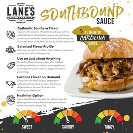 Lane's Southbound Carolina Mustard BBQ Sauce, South Carolina BBQ Mustard Sauce, Best BBQ Sauce Perfect for Sandwiches & Burgers, 13.5 Oz