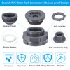 PATIKIL PVC Bulkhead Fitting with Plug NPT1-1/2", 2 Pack Bulkhead