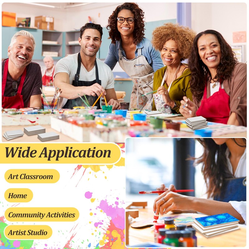 Engrowtic 25 Pcs Magnetic Painting Canvas Panel Magnetic Mini Canvas