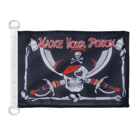 Pirate Name Your Poison NAUTICAL Flag 18'' x 12'' - Pirates flags 30 x 45 cm - Banner 12x18 in for boat - AZ FLAG