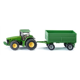 siku 1953 John Deere Tractor with Trailer, 1:50, Metal/Plastic, Green, Many Functions