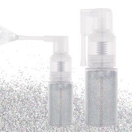 MEICOLY Silver Body Glitter Spray,Hair Glitter Spray,Shiny Sparkle Glitter Spray for Face/Body/Hair/Clothes,Body Shimmer for Skin,25g