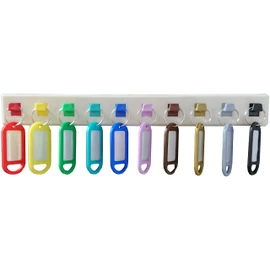 Merriway, White Bulk Hardware BH06981 Wall Mounted Key Holder with 10 Coloured Plastic Tags