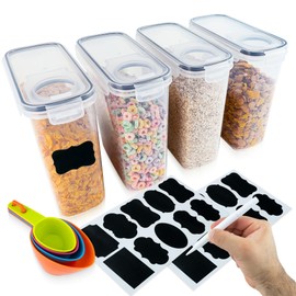 ABaten Cereal Containers Storage - Food Storage Containers with Lids 4 Piece Airtight Food Storage Containers Set 4L Sugar Container for Kitchen & Pantry