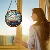 DASTOLL Stained Glass Window Hanging, Sailing Ocean Sun Catchers Glass