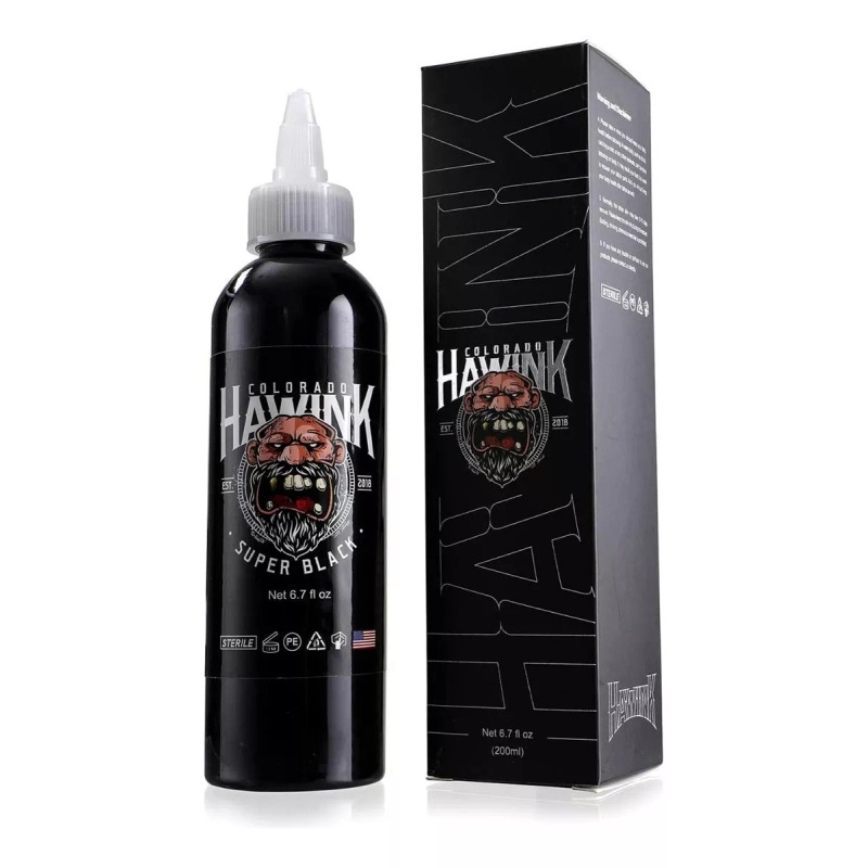 Hawink Tinta De Tatuaje 6.7oz (6.8 Fl Oz). Super Negro