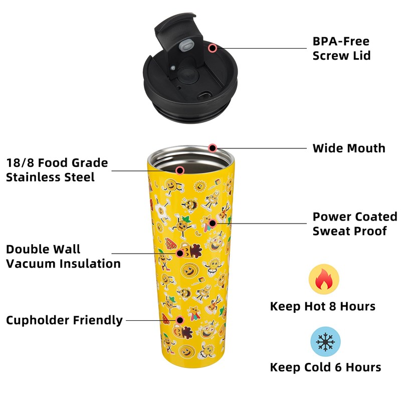 BJPKPK 18-34oz Insulated Stainless Steel Tumbler Cup with Lid and