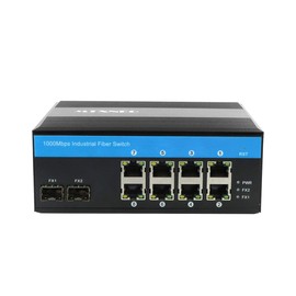 Network Switch 10 Port Gigabit Industrial Switch with 2 SFP Slots and 8 RJ45 Port Din Rail Mount (Without SFP Transceiver Key Features