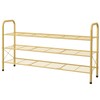 Hoctieon 3 Tier Durable Mesh Style Shoe Rack, Entryway Shoe