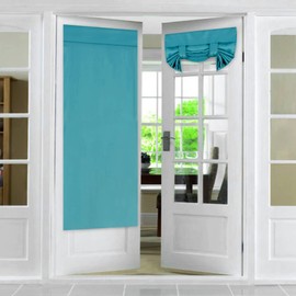 Tricia Blackout Curtains for Double Door, Rod Pocket Thermal Insulated Curtain Panels for French Door - Privacy Assured Noise Reducing Glass Door Curtains, 2 Panels, 26 x 68 Inches, Teal