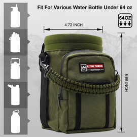 NATURE PIONEOR Neoprene Insulated Water Bottle Holder with Shoulder Strap for Half Gallon 64OZ Sports Water Jugs Bottles, Carrier/Pouch Sleeve for Outdoor Camping, Hiking, Fishing