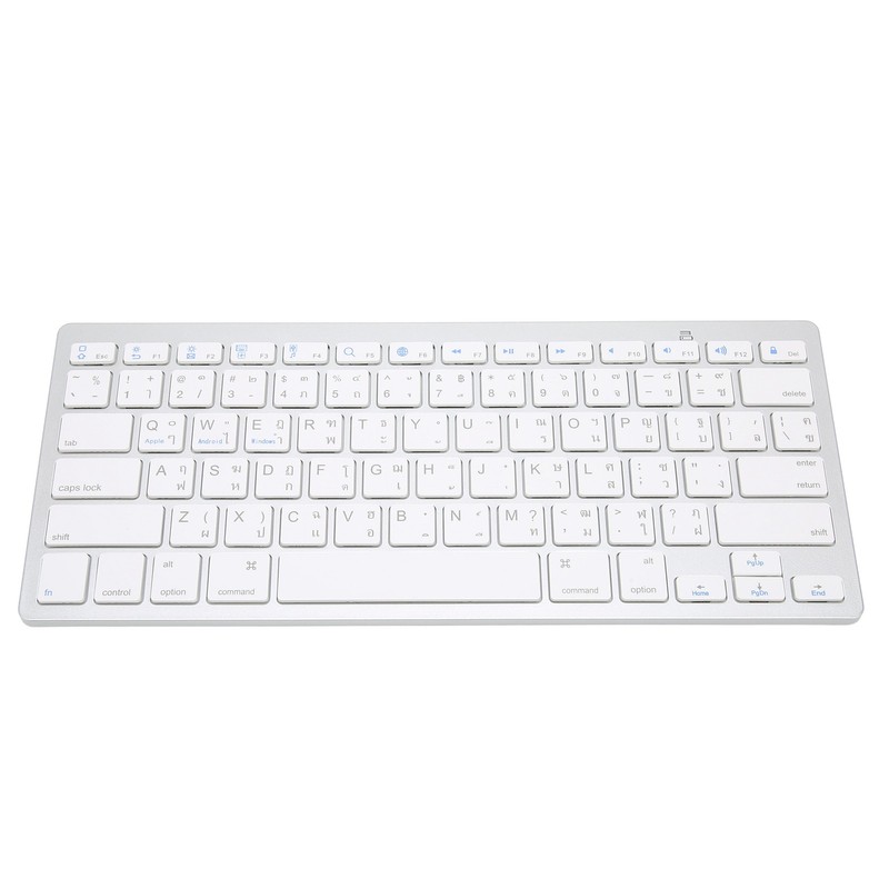 Wireless Keyboard English Thai Bilingual Portable Stylish Ultra Thin Silver