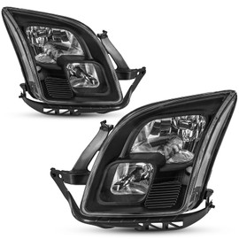 Headlights Assembly Compatible With 2006-2009 Ford Fusion Replacement Headlamp, Driver and Passenger Side,Pair Black 06-09 Fusion Head Light