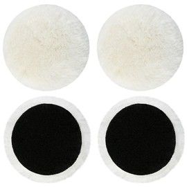 BEELUKY Pack of 4 Wool Polishing Pad 125 mm Wool Polishing Attachment Angle Grinder Velcro Polishing Disc Compatible Bosch Orbital Sander Lambswool Hood Car Polishing Hood for Polishing Machine