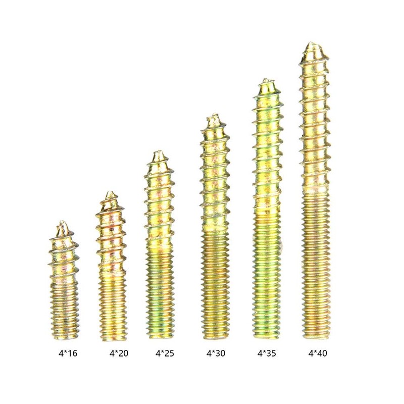 110pcs Hanger Bolts, M4 Dowel Screw Iron Double Ended Screws