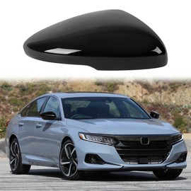 Glossy Black Right Passager Side Mirror Cover Cap Housing Replacement for 2018 2019 2020 2021 2022 Honda Accord Touring and Touring Hybrid with Turn Signal Model