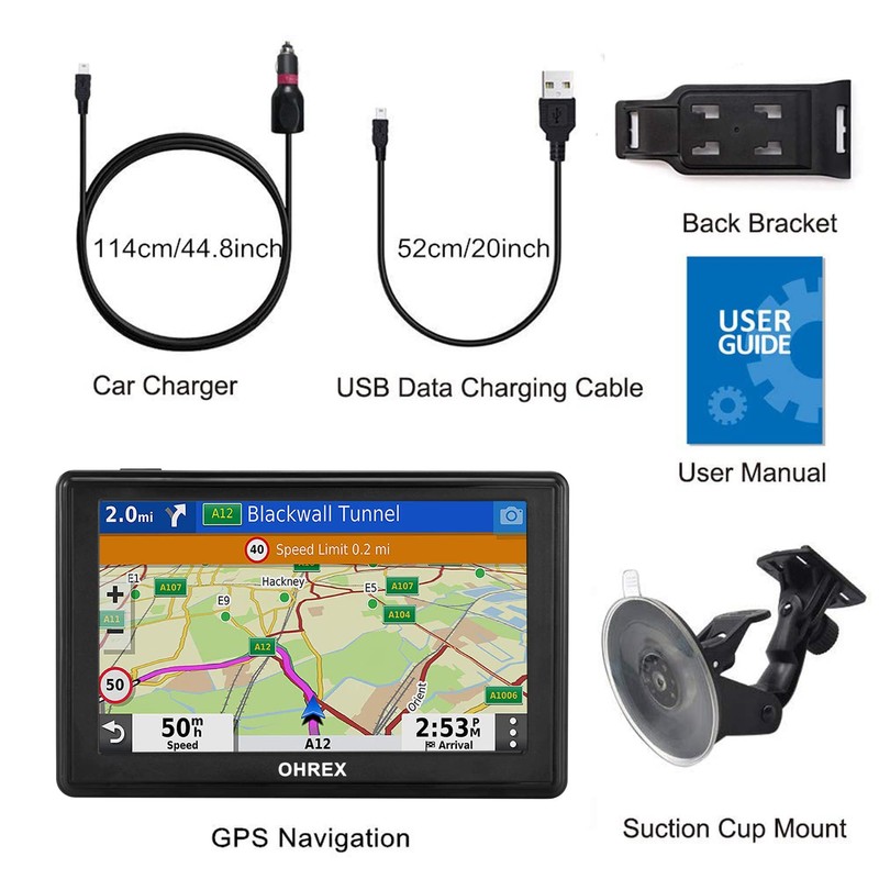 OHREX GPS Navigator for Car,Truck GPS Commercial Drivers 2026,5”Touchscreen