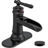 HOIGY Waterfall Faucet, Brass Oil Rubbed Bronze Bathroom Faucet 1
