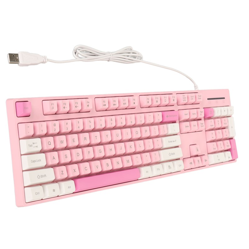 104 Keys Wired Keyboard 3 Colors Cute Gaming Keyboard USB