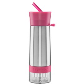 Aqua Zinger by Zing Anything, Stainless Steel Infuser Bottle, Double Wall Insulate Reusable Water Bottle, Citrus Infusion, Active Infusion, Food Grade 18/8 Stainless Steel, Hydration, 20 oz., Pink