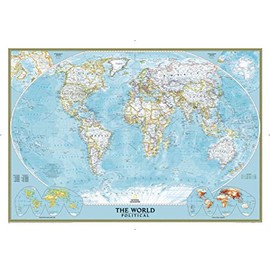 National Geographic World Wall Map - Classic - Laminated (43.5 x 30.5 in) (National Geographic Reference Map)