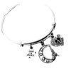Peace and Love Paris Peace Silver Expandable Charm Bracelet Adjustable