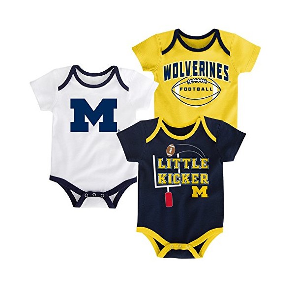 Outerstuff Michigan Wolverines 3 Points Baby/Infant 3 Piece Creeper Set 18 Months