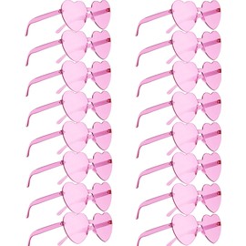 Virtue morals 16 Pairs Pink Heart Shape Sunglasses for Women's Glasses Party Favor